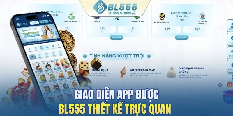 Giao diện app được BL555 thiết kế trực quan